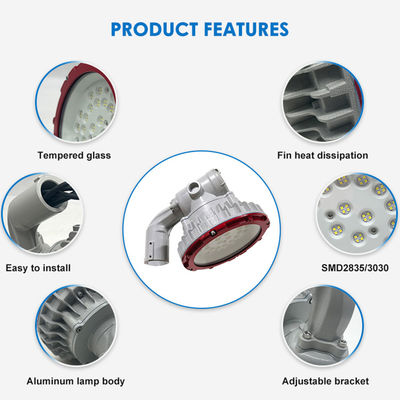 Đèn chiếu sáng chống cháy nổ IP65 chống thấm nước với kính cường lực chống cháy nổ 8MM và công nghệ LED SMD2835/3030