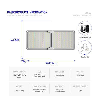 200W Full Spectrum Dimmable LED Grow Light Hệ thống chiếu sáng nhà kính T5 cho sự phát triển thực vật
