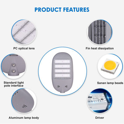 Độ sáng cao IP65 Hỗn hợp nhôm chống nước Đèn đường LED cho Đèn đường cao tốc ngoài trời