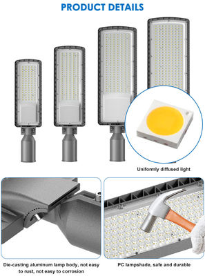 Đèn đường LED chống nước IP66 độ sáng cao với nhiệt độ màu có thể điều chỉnh 3000K-6500K cho đường cao tốc và bãi đỗ xe