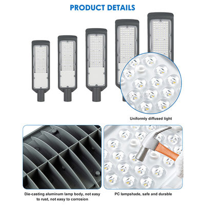 IP66 Đèn đường LED chống nước với hiệu suất chiếu sáng đèn 125lm / w và điện áp đầu vào AC 85-265V cho ánh sáng đường cao tốc ngoài trời