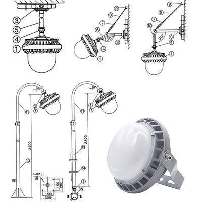 Đèn nền công nghiệp Higbay cho xưởng, trạm xăng, nhà máy, 50w 100w 150w Đèn LED chống cháy nổ