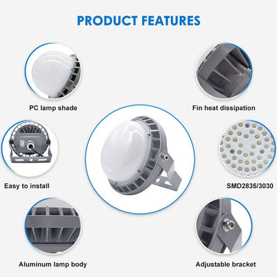 Đèn nền công nghiệp Higbay cho xưởng, trạm xăng, nhà máy, 50w 100w 150w Đèn LED chống cháy nổ