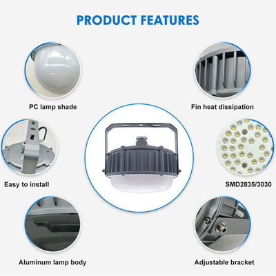 Đèn pha xưởng IP65 chống nước 50W 100W 150W Đèn LED chống cháy nổ với Nhôm + Kính cường lực