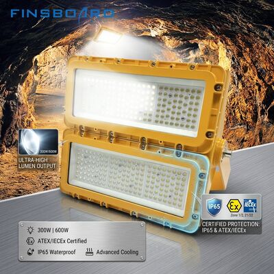 300W chống nổ đèn LED đèn lũ IECEx Đèn chân máy di động tạm thời 36000lm IP67 Đồng nhôm không đồng