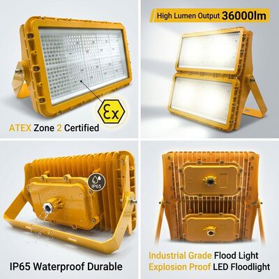 Đèn pha LED chống cháy nổ 600W ATEX Vùng 21 Vùng 22 Chống bụi Chống tĩnh điện 78000lm IP66 Chiếu sáng bằng nhôm