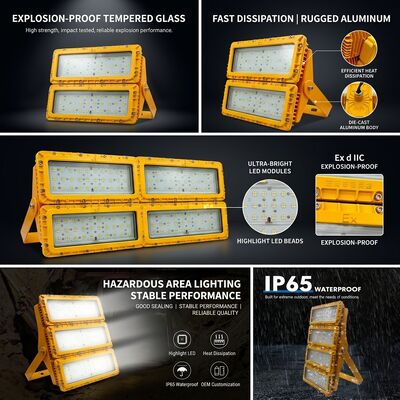 Đèn Floodlight LED Chống Nổ IP65 600W -40C/60C LUMILEDS LM-80 ATEX IIb T6 WF2 Dùng cho Khu vực Nguy hiểm