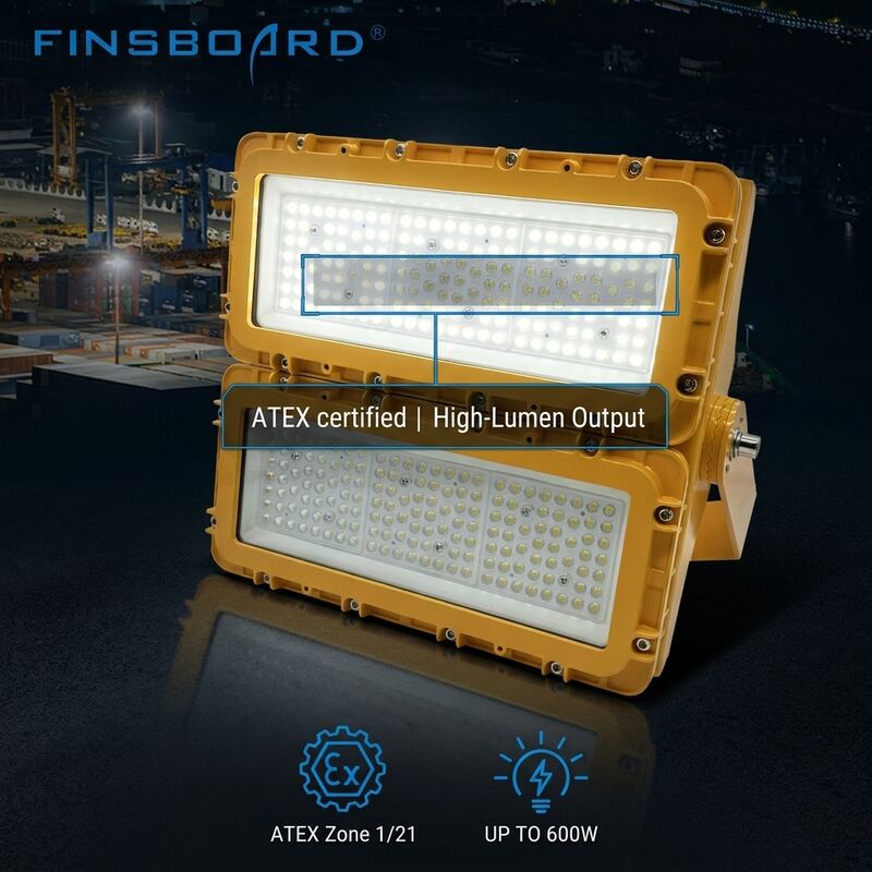 Ánh sáng LED chống nổ 300W ATEX Zone 39000lm IP66 Đèn nhôm đúc chết