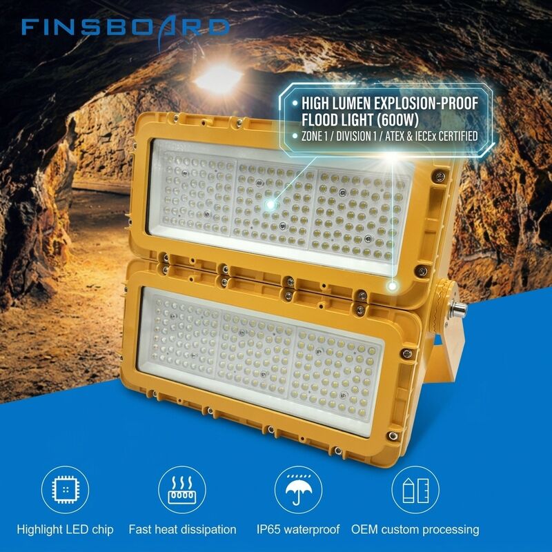 300W chống nổ đèn LED đèn lũ 36000lm IP67 không có đồng nhôm chống phun muối