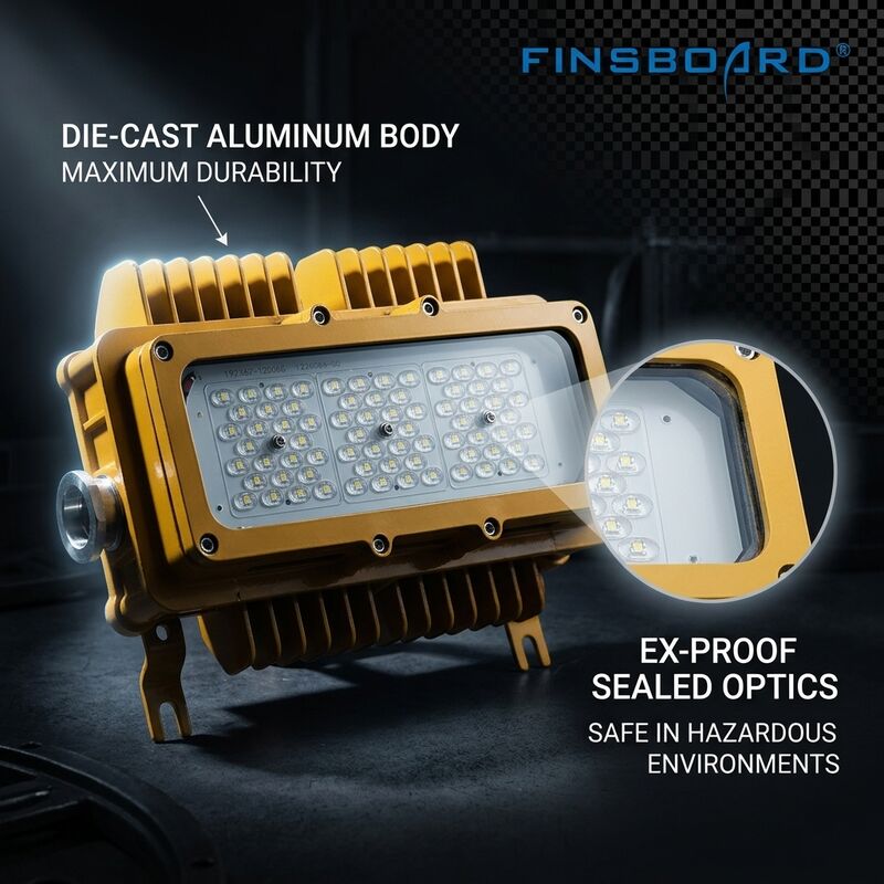 ATEX Ex db mb IIb T6 Certified 600W LED Explosion Proof Light LUMILEDS LM-80 100-120LM/W IP65 Hazardous Location Fixture
