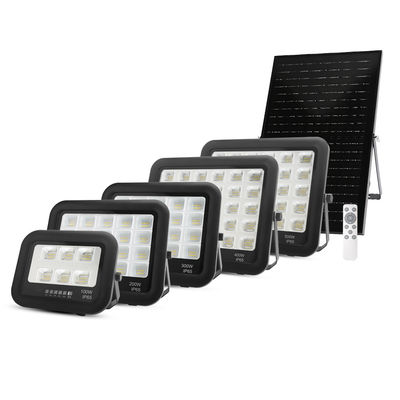 Đèn năng lượng mặt trời LED độ sáng cao Điều khiển từ xa Nhôm IP67 Chống nước 100w 200w 300w 400w 500w